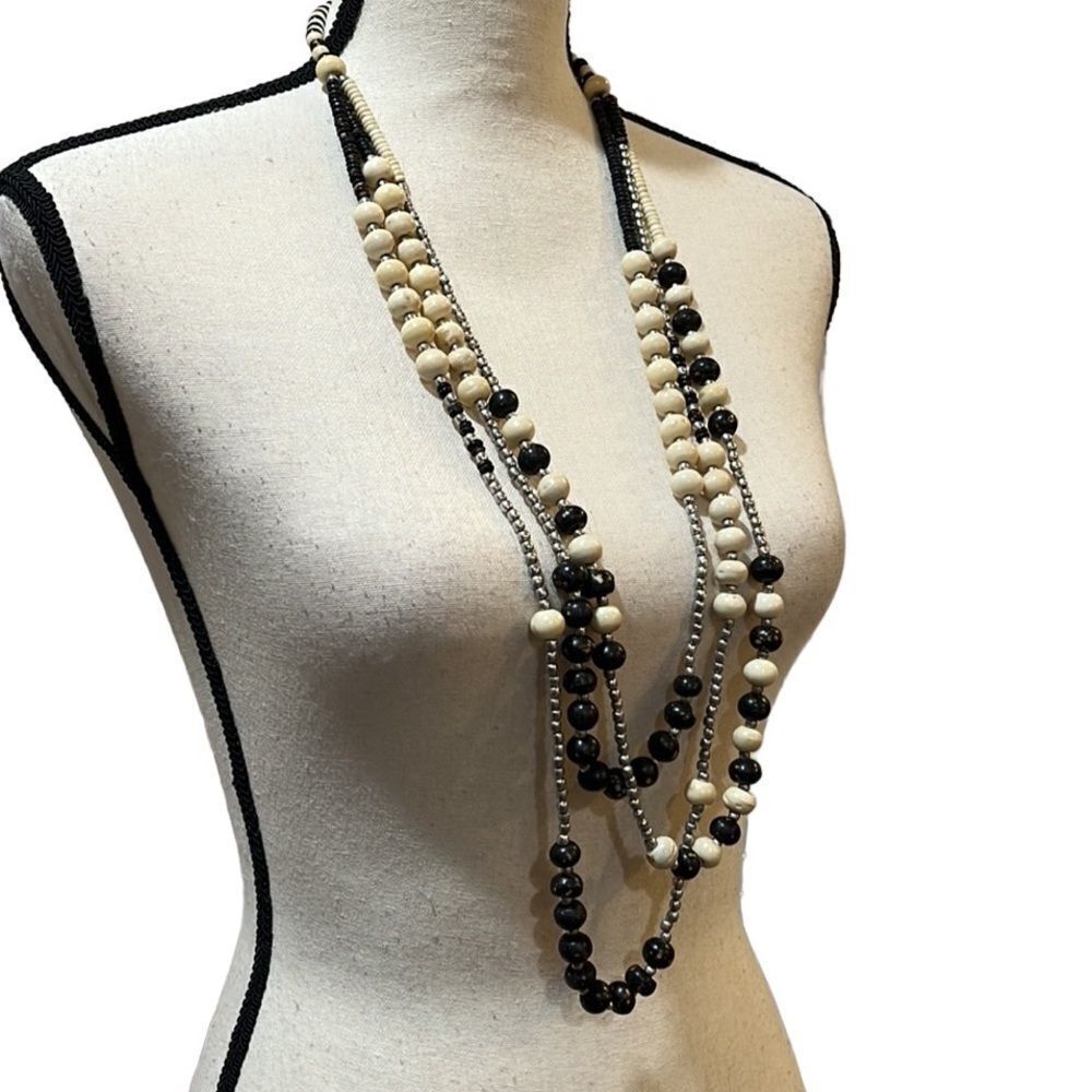 Multi-Layer, Multi Strand Beaded Necklace - Picture 2 of 5